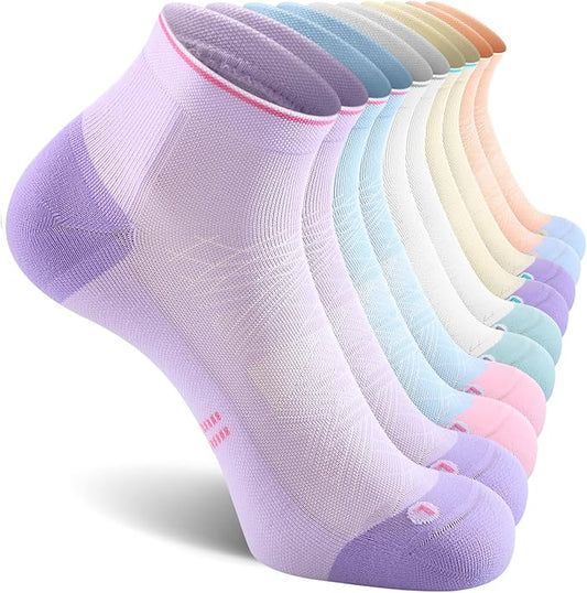 CS CELERSPORT 2/5 Pairs Ankle Compression Socks for Men and Women Running Athletic Socks