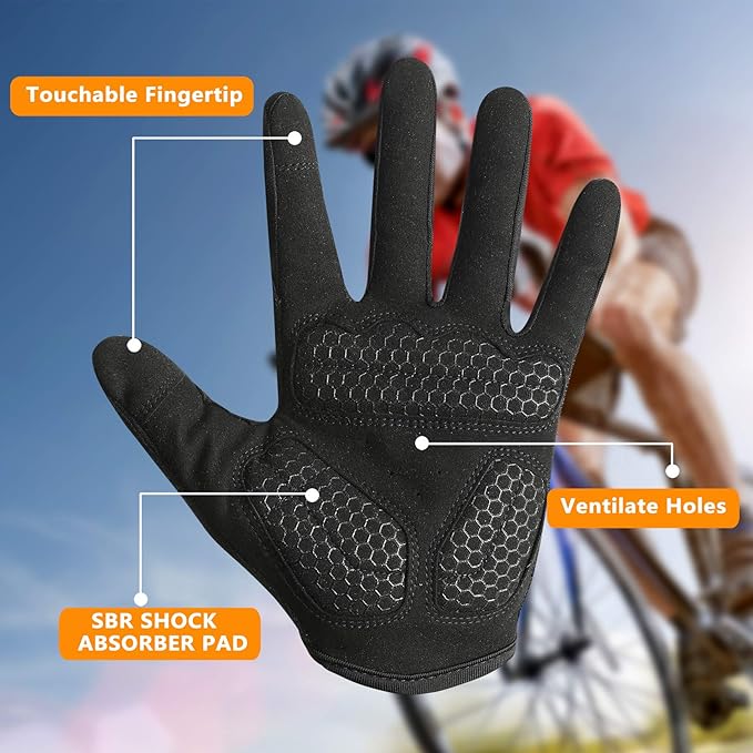 Full Fingers Workout Gloves for Women & Men - Gym Gloves with Extra Grip Foam Padding & Anti-Slip for Fitness, Training & Cycling