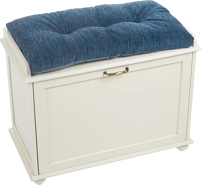 Klear Vu The Gripper Omega Non-Slip Tufted Bench Cushion for Indoor Furniture, Entryway Storage, Bay Window, Corner Nook or Piano Seat, 27 Inches, Chenille Saphire