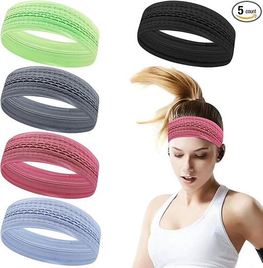 Workout Headbands Non Slip Headband Sport Headbands Sweatbands Elastic Sport Hair Bands for Sports Travel Indoor Fitness Gym