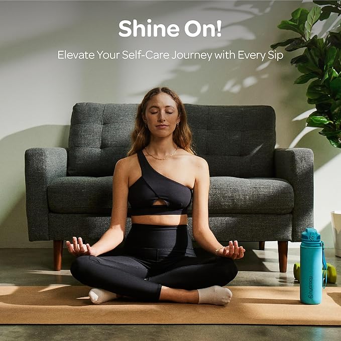 Hydracy Water Bottle with Time Marker -Large BPA Free Water Bottle & No Sweat Sleeve -Leak Proof Gym Bottle with Fruit Infuser Strainer & Times to Drink -Ideal for Fitness Sports & Outdoors