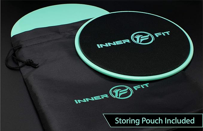 InnerFit Core Sliders for Working Out - Set of 2 Dual Sided Exercise Sliders Fitness Discs - Durable Strength Slides Suitable for Carpets and Hardwood Floors