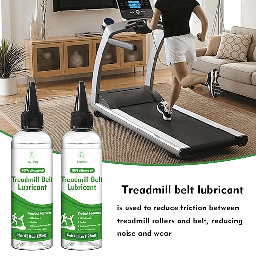 2 x 125ml Treadmill Lubricant for Belt, 100% Silicone Treadmill Oil, High Temperature Resistant Stable Treadmill Belt Lubricant, Treadmill Lube Suitable for Most Types of Treadmills