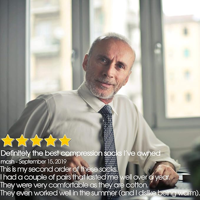 Cotton Compression Socks for Women & Men. 15-20 mmHg Support Knee-High Color Dots X/W