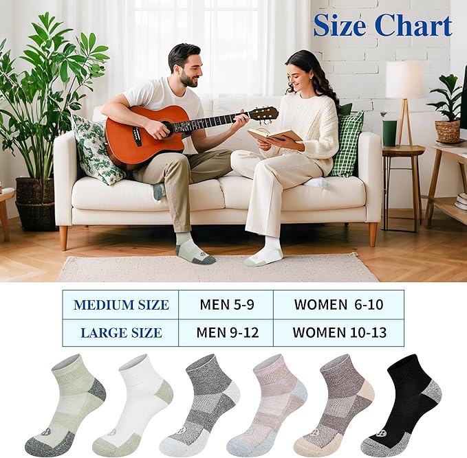 Diabetic Socks for Men,6 Pairs Ankle Mens Diabetic Socks,Diabetic Neuropathy Socks for Men 9-12