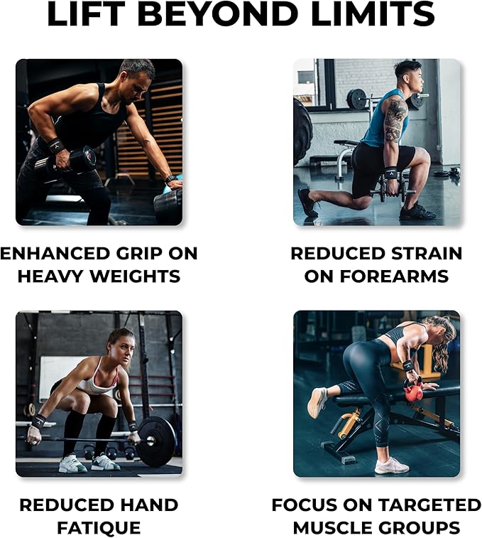 Weight Lifting Hooks, Padded Weight Lifting Straps Wrist Straps for Men and Women, Premium Deadlift Straps for Weightlifting and Powerlifting, Weight Lifting Gloves for Pull Ups