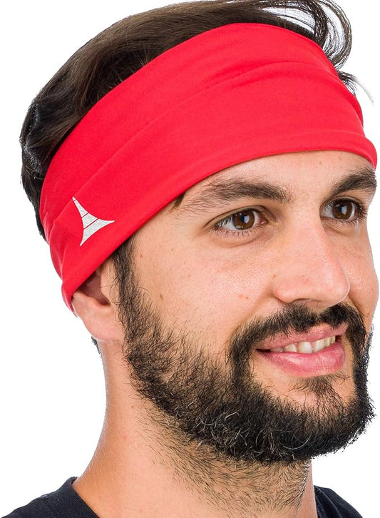 French Fitness Revolution - Stretchy Sports Headband for Men & Women - Guys Sweatband for Running, Cycling, Basketball, Yoga, Fitness - Moisture Wicking Workout Hairband - Made in Europe
