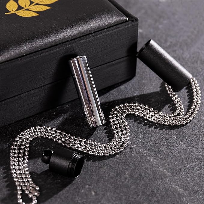 528 Hz Meditation Necklace Breathing Frequency Sound Healing Device by Adjusting The Breathing for Anxiety & Stress Relief Mindfulness (Black)