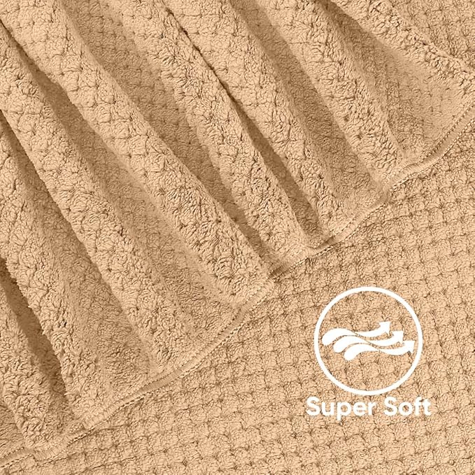 HOMEXCEL 8 Piece Bath Towel Set, Microfiber Bathroom Towel - 2 Bath Towels, 2 Hand Towels, and 4 Wash Cloths, Super Soft, Highly Absorbent Towels for Bathroom, Gym, Hotel, and Spa (Brown)