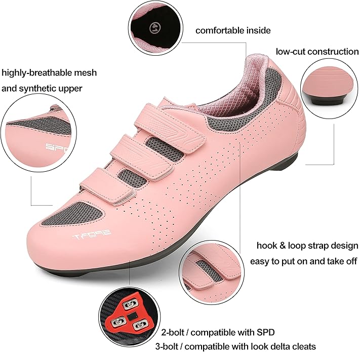 Honosuker Women's Cycling Shoes Delta-Compatible for Peloton Bike, Indoor & Road Cycling - Lightweight Spinning Shoes with Delta Cleats for Women
