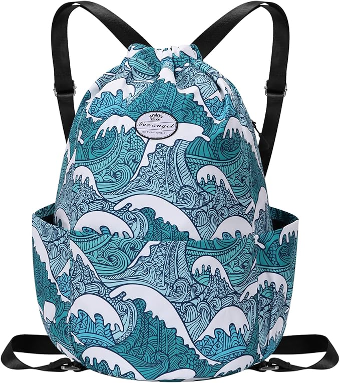HUA ANGEL Drawstring Backpack Bag, Sport Gym Sackpack Lightweight Small Gym Bag for Men Women Pull String Sport Beach Bag