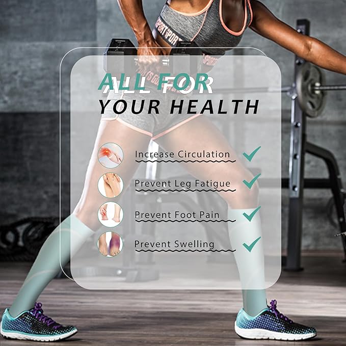 Compression Socks for Women Men Circulation Knee High 8 Pairs for Nurses, Running, Travel, Athletic