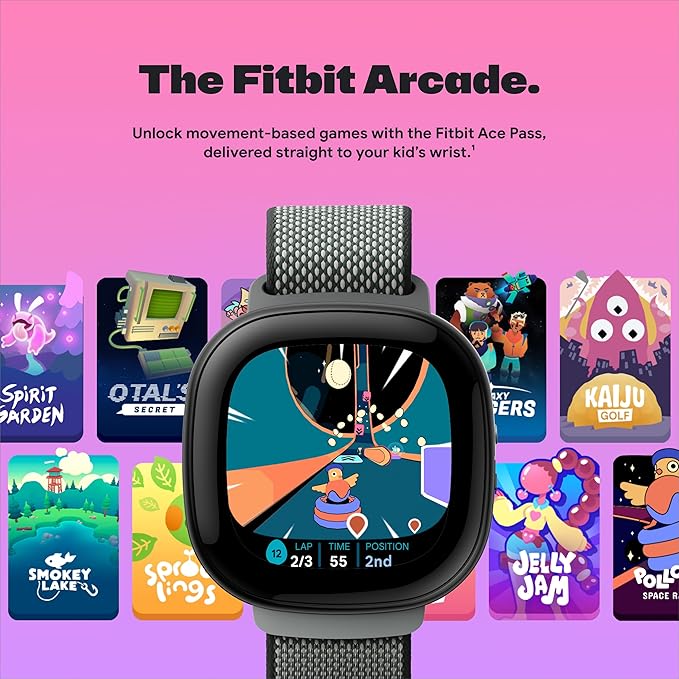 Fitbit Google Ace LTE - Kids Smartwatch with Call, Message, GPS, and Activity-Based Games, Ace Pass Data Plan Required - Spicy - Moovin