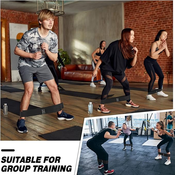 12 Pcs Fabric Resistance Bands for Working Out Booty Workout Stretch Exercise Bands Non Slip for Legs Squat Resistance Loop for Women Men Starter Butt Hip Thigh Fitness