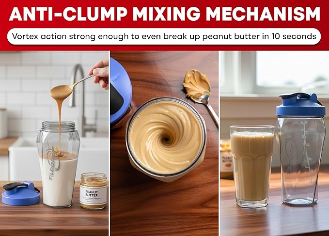 Vortex Protein Shaker Bottle 24 oz/700ml - Premium BPA-Free Pre-Workout Shaker Cup for Protein Shakes & Smoothies, Leak-Proof & Durable Bottle-Shakers for Active Lifestyles