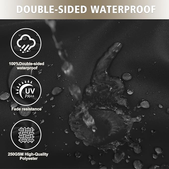 Outdoor Bench Cushion Waterproof 42"x18" – Fade-Resistant Patio Furniture Cushion with Ties for Porch Swing, Loveseat, or Indoor Bench Replacement, Black