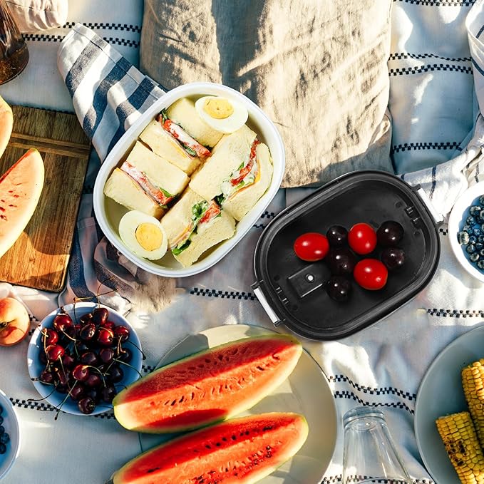 4 Pack Airtight Food Storage Containers，Reusable Kitchen Sandwich Containers with Lids Set for Meal Prep, Lunch,Salad，Snack, Microwave Safe, BPA-Free and Leak-Proof，30oz. Each