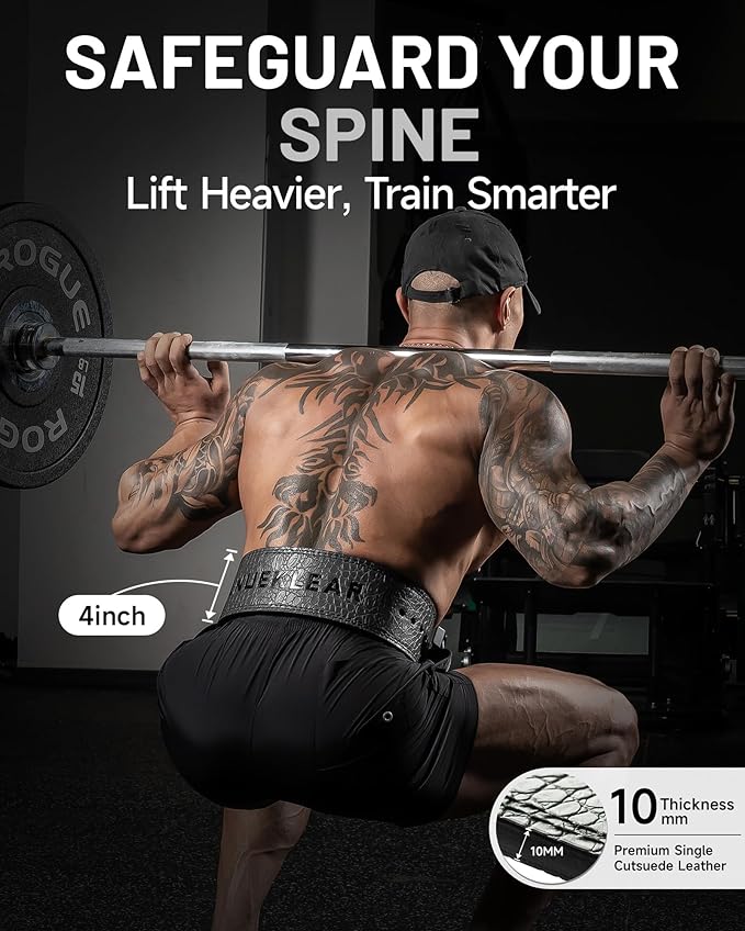 MANUEKLEAR Lifting Belt Lever for Men Women, 10mm Quick Locking Lever Belt Weightlifting with Adjustable Buckle, Lever Weight Lifting Belt for Powerlifting & Deadlifts