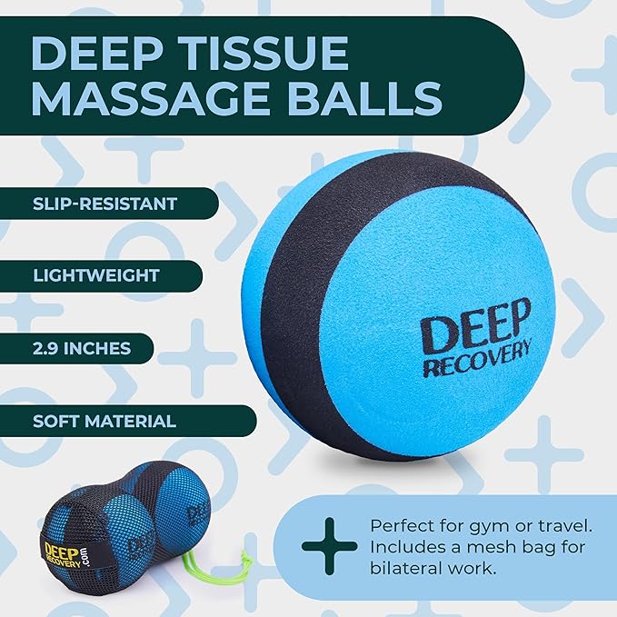 Yoga Deep Tissue Massage Ball Set – Myofascial Release Balls for Feet, Back, Neck, Legs & Arms – Trigger Point & Mobility Therapy (2-Pack)