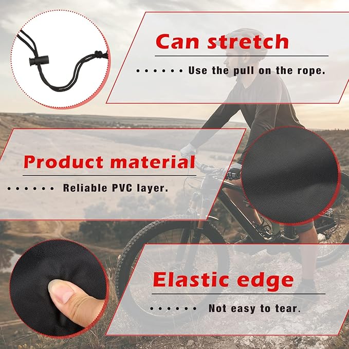 2-Piece Waterproof Bike Seat Rain & Dust Protective Cushion Saddle Cover - Navy, Accessories for Men & Women