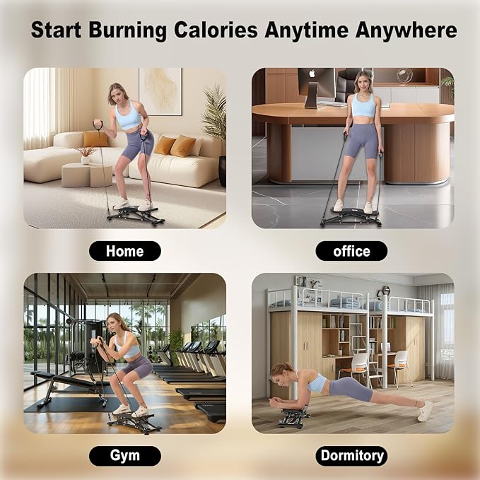 Ski Balancing Machine & Balance Board Trainer - Heavy-Duty 300LB Capacity Wobble Board with Resistance Bands & LCD Display for Cardio, Core and Full-Body Workouts