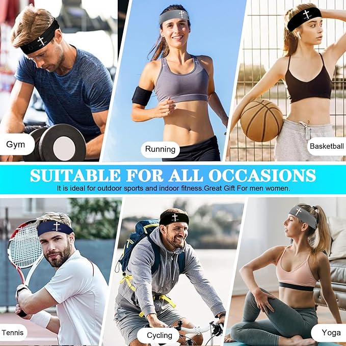 3pcs Sweat Bands Headbands Men Sport Headbands for Men Sweatbands Workout Headbands Women Cooling Skull Running Head Sweat Bands