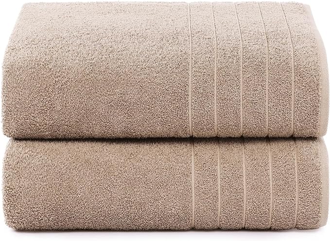 Casa Platino Oversized Bath Sheet Towels, 2 Pack Bath Sheet(36"x 72"), 100% Ring Spun Cotton Bath Sheets, Lightweight Bath Sheet Set, Quick Dry Bath Sheets, Soft Bath Sheet Towel - Tawny Brown