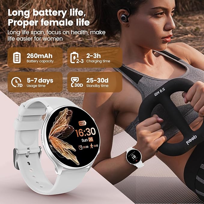 Smart Watches for Women with Menstrual Cycle Tracker, 1.39” HD Smart Watch, Heart Rate/Sleep Monitor, IP67 Waterproof, Women’s Watch Fitness Tracker Compatible with iOS Android