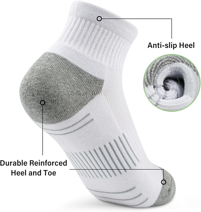 Gonii Ankle Socks Womens Athletic Thick Cushioned Running Hiking Low Cut 5-Pairs