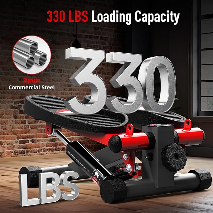 HARISON Mini Steppers for Exercise, Stair Stepper with LCD Monitor 300LBS Capacity, Portable Under Desk Stepper for Home Workout