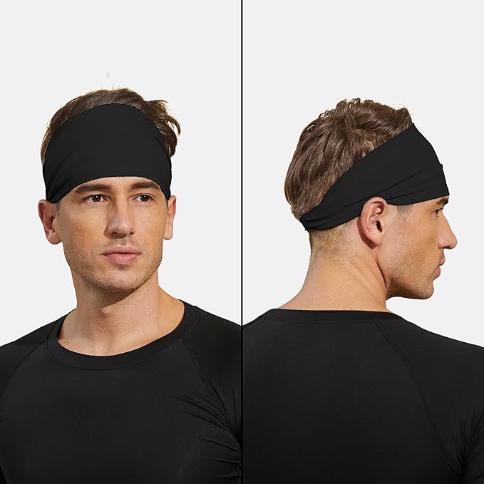 VIMPEP Tenacious Sports Headbands for Men Soft Feeling Non Silp Sweatband Workout Headband for Running,Cycling,Basketball,Tennis,Yoga Fitness Stretchy Quick-Dry Hairband for Unisex (3/4/6 Pack)