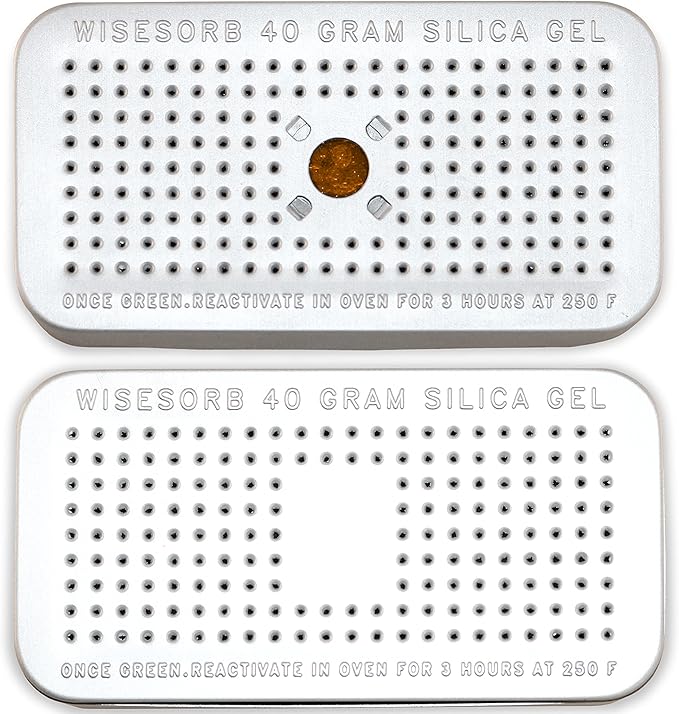 40 Gram Pack of 4 Silica Gel Canister, Gun Safe Dehumidifiers (Orange to Green), Reusable Desiccant Moisture Absorber for Car, Closet