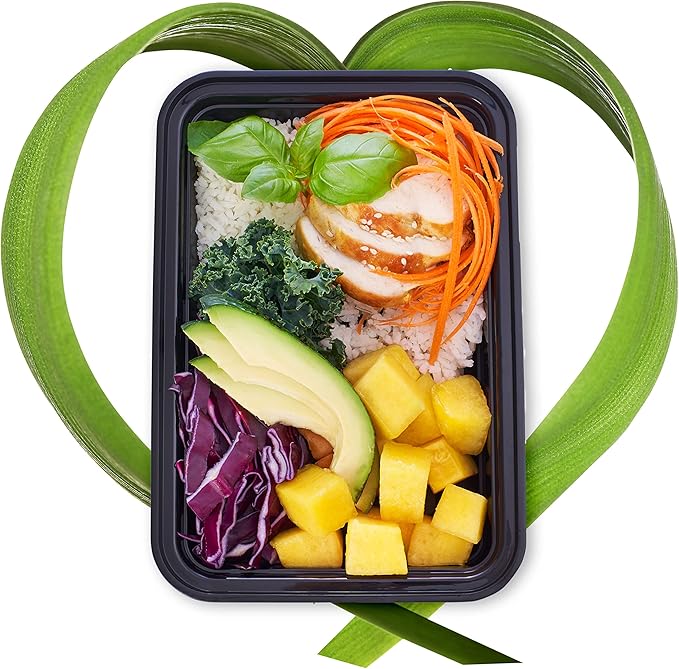 Igluu Meal Prep Containers [30 pack] 1 Compartment with Airtight Lids - Plastic Food Storage Bento Box - BPA Free - Reusable Lunch Boxes - Microwavable, Freezer and Dishwasher Safe (28 oz)