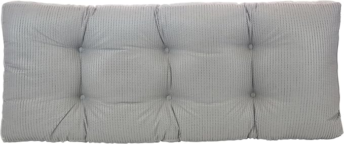 Klear Vu The Gripper Omega Non-Slip Tufted Bench Cushion for Indoor Furniture, Entryway Storage, Bay Window, 33 Inches, Chenille Gray