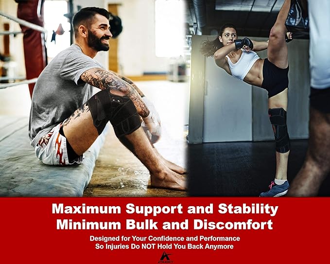 Hinged Knee Brace Support with Strap & Side Patella Stabilizers for Protection & Pain Relief for Arthritis, Meniscus Tear, ACL, MCL - Sports Compression Wrap for Running & Recovery - Men & Women