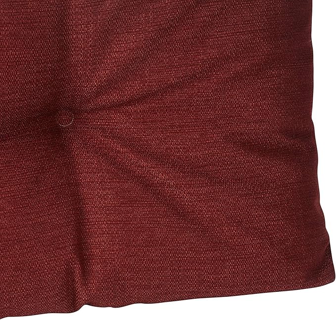 Klear Vu The Gripper Omega Non-Slip Tufted Bench Cushion for Indoor Furniture, Entryway Storage, Bay Window, 27 Inches, Solid Flame