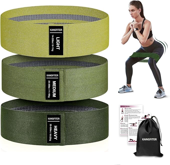 Non-Slip Fabric Resistance Bands for Working Out, Loop Exercise Bands for Booty Leg, Butt, Glute, Stretch Workout Bands for Women & Men, Hip Elastic Bands for Home Gym Fitness, Yoga, Pilates