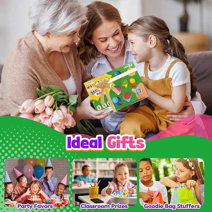 Fidget Toys Kids Sensory Rings: Textured Spinner Rings for Anxiety Relief - Sensory Toys for Autism ADHD Special Needs Classroom School - Gifts Prizes Bulk for Kids Stocking Stuffers Goodie Bags