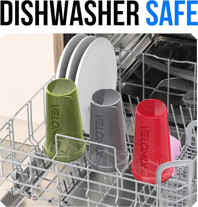 -6 PACK- Shaker Cups for Protein Shakes 28 oz - 6x Wire Whisk | Leak Proof Protein Shaker Bottle for Protein Shakes, Shaker Bottle Pack for Pre & Post Workout (Stealth Edition)