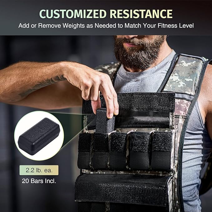 ZELUS 23lb|45lb Weighted Vest with Iron Weights for Exercise, Adjustable Weight Vest for Men, Workout Vest for Home Workouts Cardio Strength Training Weight Loss