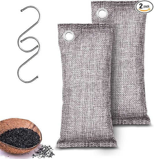 Activated Charcoal Odor Absorber, Odor Eliminator for Strong Odor,Coconut Shell Charcoal Air Purifying Bags for Home Car Closet Pet, Smoke Room Deodorizer