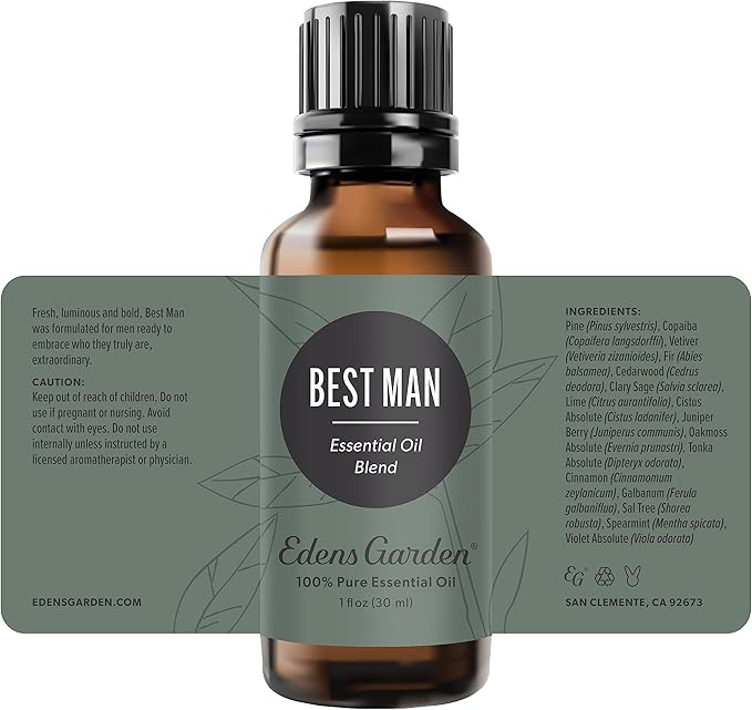 Edens Garden Best Man Essential Oil Blend- 100% Pure Premium Grade, Undiluted, Natural, Therapeutic, Aromatherapy, The Best for Skin, Candle, Humidifiers 30 ml (1 fl oz)