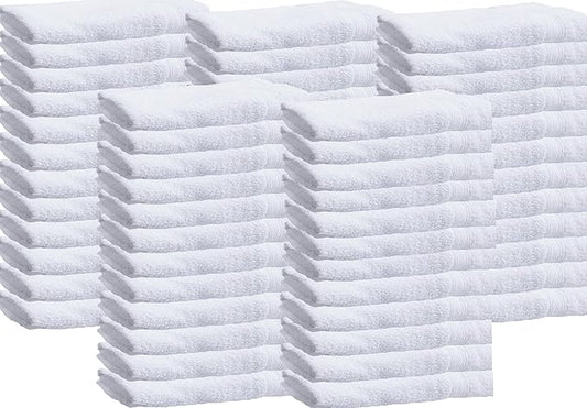 Towels N More 60 White 22x44 Bath Towel 100% Cotton for Maximum Absorbent Easy Care-Home, Gym, Hotels/Motels, use (60, 22x44)