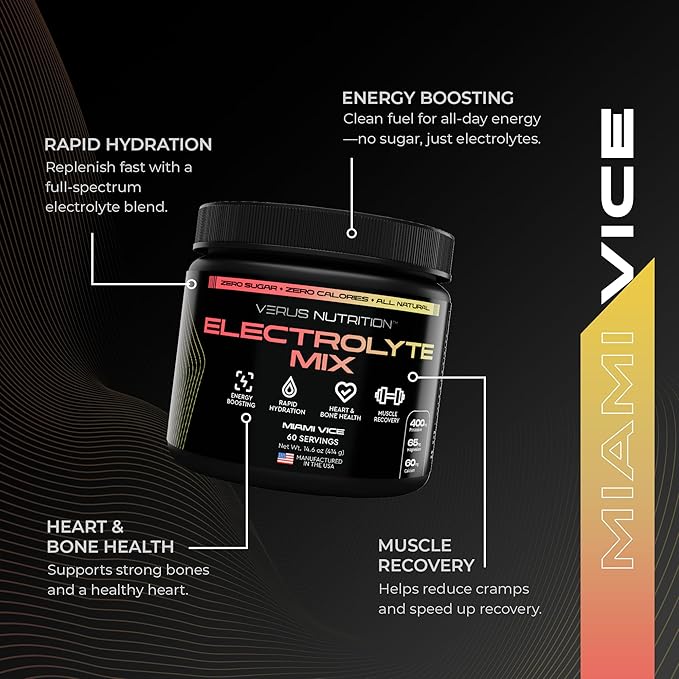 Electrolytes Powder No Sugar- Zero Calorie Hydration Powder | Sugar Free Electrolytes for Fasting, Keto & Vegan | Natural Ingredients Electrolyte Mix for Energy Boost, 60 Servings