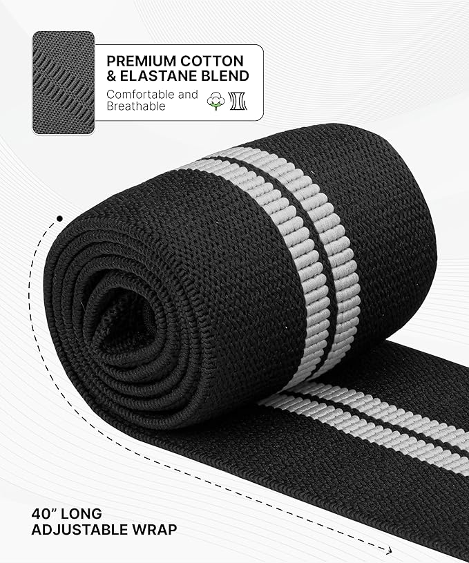 DMoose Fitness Elbow Wraps for Weightlifting (Pair) 40" Adjustable Brace for Joint Support, Pain Relief & Tendonitis - Elbow Straps for Weight Lifting, Bench Press & Gym Workouts, Band for Men & Women