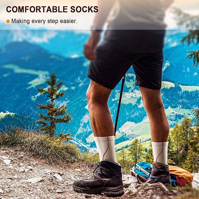 BULLIANT Compression Socks for Men 6Pairs, Athletic Crew Socks Cushioned For Men Sports Running-Arch Support