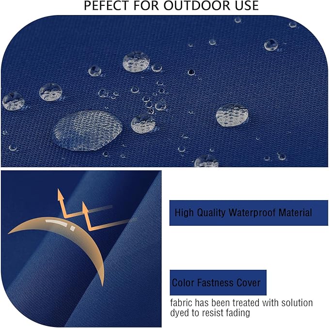 idee-home Outdoor Bench Cushion Waterproof, Bench Cushions for Outdoor Furniture, Patio Porch Swing Replacement Seat Pad with Ties for Garden Backyard, 59 x 18 Inch Navy Blue