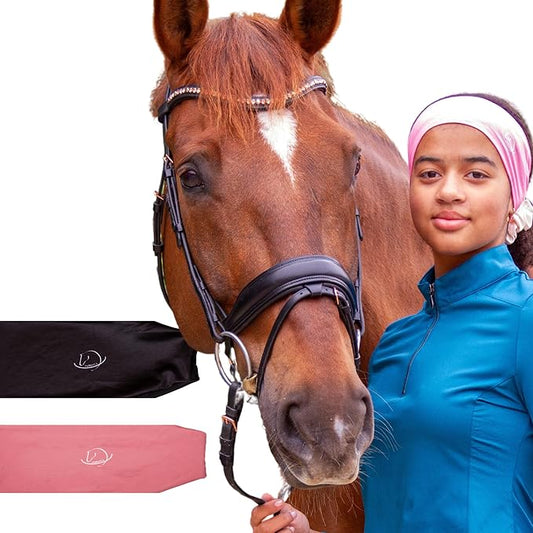 Equestrian Headbands Designed to Wick Moisture and Protect Hair Under Helmets, for Horseback Riding, Biking, and Securing Ear Buds