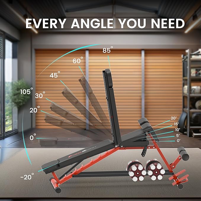 Fitness Reality 3-in-1 FID Weight Bench, Hyper Back Extension, Roman Chair, Adjustable Ab Sit up Bench, Incline Decline Bench