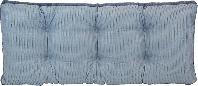 Klear Vu Corner Nook or Piano Seat Omega Non-Slip Tufted Bench Cushion for Indoor Furniture, Entryway Storage, Bay Window, 33 Inches, 10 Blue
